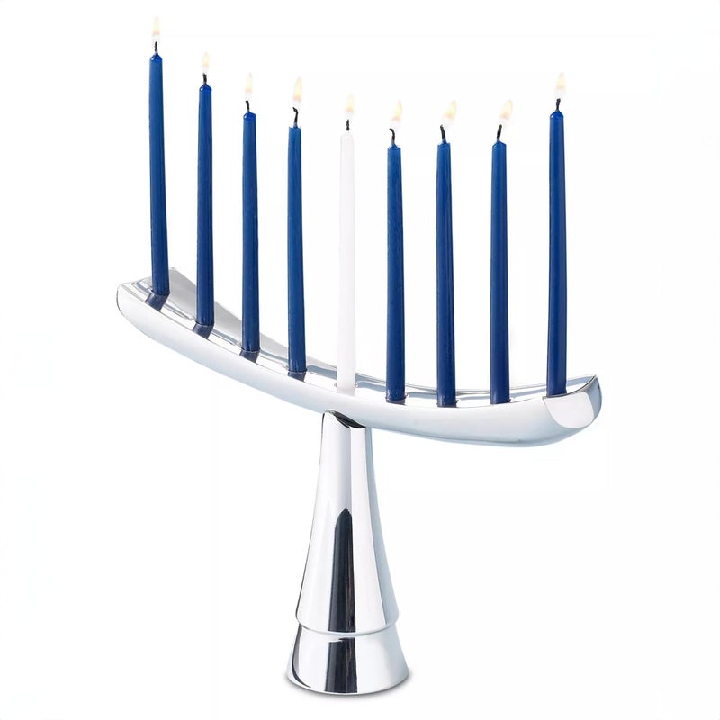 Nambe NambÃ© Menorah 12.5â€ x 7.5â€ â€“ Modern Arch Hanukkah Menorah with Flared Base & Polished Alloy Candle Holder, Elegant Home DÃ©cor Display, Fits Standard 3/8â€ Candles - Image 2